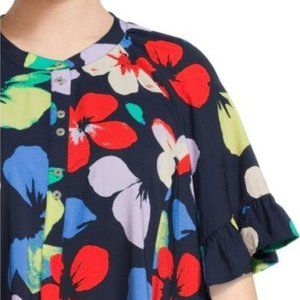 Terra & Sky Women's Plus 1X Tiered Dress Ruffle Sleeves NWT